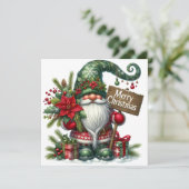 Frohe Weihnachtsfeier mit Dekorationen Feiertagskarte (Stehend Vorderseite)