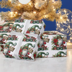 Frohe Weihnachtsfeier mit Dekorationen Geschenkpapier