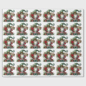 Frohe Weihnachtsfeier mit Dekorationen Geschenkpapier (Flach)