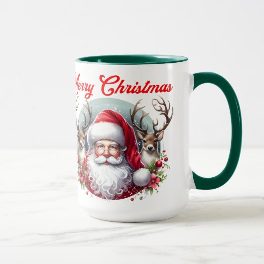 Frohe Weihnachtsfeier mit Rentier Tasse (Rechts)