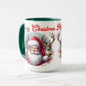 Frohe Weihnachtsfeier mit Rentier Tasse (Vorderseite Links)