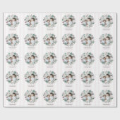 Frohe Weihnachtsfeier mit Streifen und Foto Geschenkpapier (Flach)