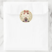 Frohe Weihnachtsfeier mit Weihnachtsschaf und Voge Runder Aufkleber (Tasche)