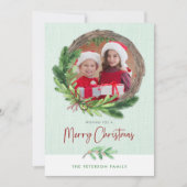 Frohe Weihnachtsfeier Modernes Foto Feiertagskarte (Vorderseite)