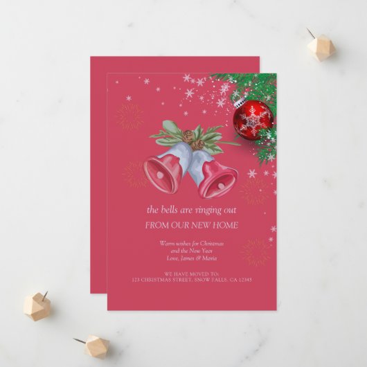 Frohe Weihnachtsfeier Neue Zuhause Moving Ankündigung (Vorderseite/Rückseite Beispiel)