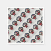 Frohe Weihnachtsfeier Niedlich Teddy Bären Muster Serviette (Vorderseite)