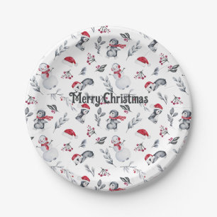 Frohe Weihnachtsfeier Niedlich Whimsical Pappteller