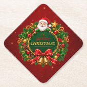 Frohe Weihnachtsfeier Papier Untersetzer Editable (Vorderseite)