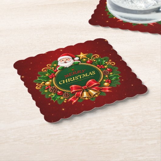 Frohe Weihnachtsfeier Papier Untersetzer Editable (angewinkelt)