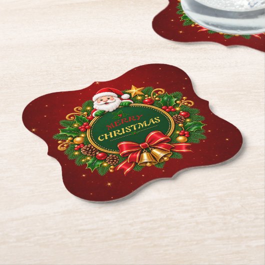 Frohe Weihnachtsfeier Papier Untersetzer Editable (angewinkelt)