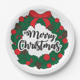 Frohe Weihnachtsfeier Pappteller