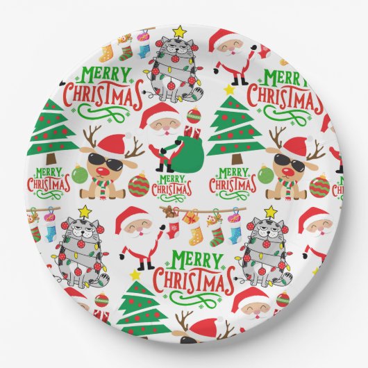 Frohe Weihnachtsfeier Pappteller (Vorderseite)