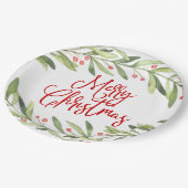 Frohe Weihnachtsfeier Pappteller (Schrägansicht)