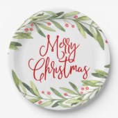 Frohe Weihnachtsfeier Pappteller (Vorderseite)