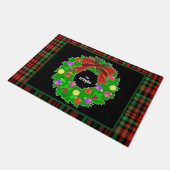 Frohe Weihnachtsfeier personalisieren Red Green Ka Fußmatte (Schrägansicht)
