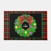 Frohe Weihnachtsfeier personalisieren Red Green Ka Fußmatte (Vorderseite)