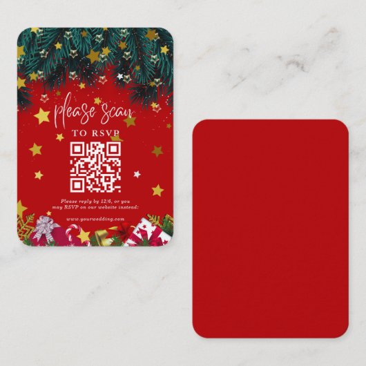 Frohe Weihnachtsfeier QR Code UAWG Begleitkarte (Vorne/Hinten)