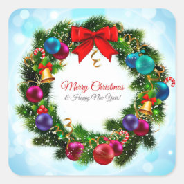 Frohe Weihnachtsfeier Quadratischer Aufkleber