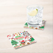 Frohe Weihnachtsfeier Rechteckiger Pappuntersetzer (Vor Ort)