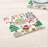 Frohe Weihnachtsfeier Rechteckiger Pappuntersetzer (angewinkelt)
