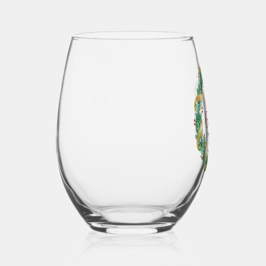 Frohe Weihnachtsfeier Red Green Custom Weinglas Ohne Stiel (Rechts)