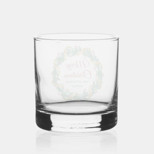 Frohe Weihnachtsfeier Red Green Custom Whiskyglas (Rückseite)