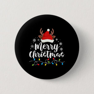Frohe Weihnachtsfeier Reindeer Funny Xmas Gi Button