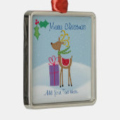 Frohe Weihnachtsfeier Rentier Keramik Ornament Aus Metall (Rechts)