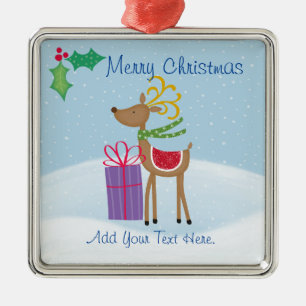 Frohe Weihnachtsfeier Rentier Keramik Ornament Aus Metall
