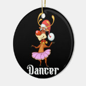 Frohe Weihnachtsfeier Rentier Niedlicher Hirschtän Keramik Ornament (Links)