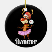 Frohe Weihnachtsfeier Rentier Niedlicher Hirschtän Keramik Ornament (Hinten)