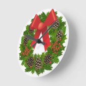 Frohe Weihnachtsfeier Runde Wanduhr (Winkel)