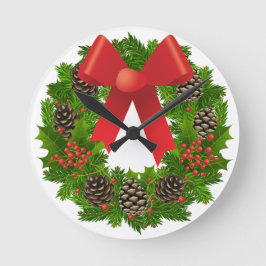 Frohe Weihnachtsfeier Runde Wanduhr