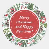 Frohe Weihnachtsfeier Runder Aufkleber (Vorderseite)