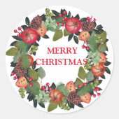 Frohe Weihnachtsfeier Runder Aufkleber (Vorderseite)