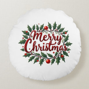 Frohe Weihnachtsfeier Rundkissen Rundes Kissen