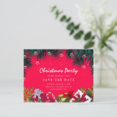 Frohe Weihnachtsfeier Save the Date Einladungspostkarte (Stehend Vorderseite)