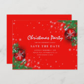 Frohe Weihnachtsfeier Save the Date Einladungspostkarte (Vorne/Hinten)