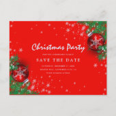Frohe Weihnachtsfeier Save the Date Einladungspostkarte (Vorderseite)