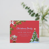 Frohe Weihnachtsfeier Save the Date Einladungspostkarte (Stehend Vorderseite)