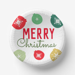 Frohe Weihnachtsfeier Schneeflocken Ornamente Pappteller