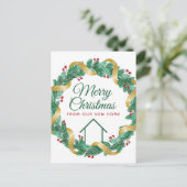 Frohe Weihnachtsfeier Schöne neue Zuhause-Adresse Postkarte (Stehend Vorderseite)