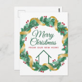 Frohe Weihnachtsfeier Schöne neue Zuhause-Adresse Postkarte (Vorne/Hinten)