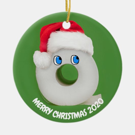 Frohe Weihnachtsfeier Toilettenpapier 2020 Keramik Ornament (Vorne)