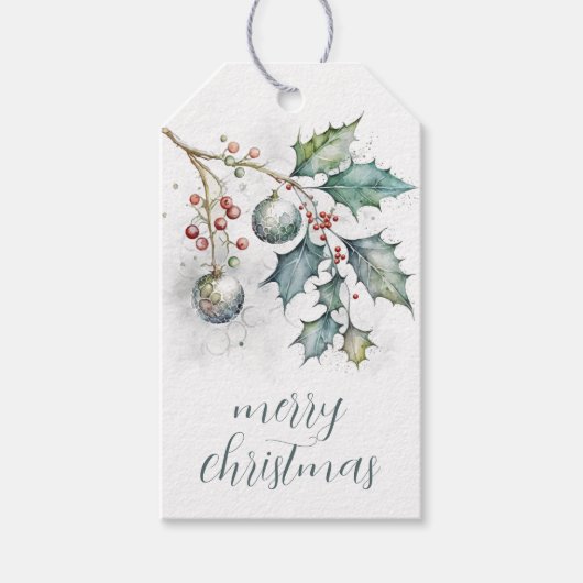 Frohe Weihnachtsfeier und Baum-Ornamente Geschenk- Geschenkanhänger (Vorderseite)