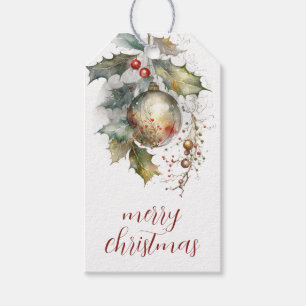 Frohe Weihnachtsfeier und Baum-Ornamente Geschenk- Geschenkanhänger