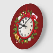 Frohe Weihnachtsfeier und glückliches neues Jahr Große Wanduhr (Winkel)