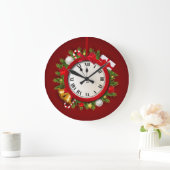 Frohe Weihnachtsfeier und glückliches neues Jahr Große Wanduhr (Zuhause)