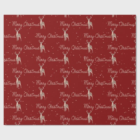 Frohe Weihnachtsfeier und Hirsch Geschenkpapier (Flach)