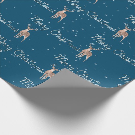 Frohe Weihnachtsfeier und Hirsch Geschenkpapier (Ecke)